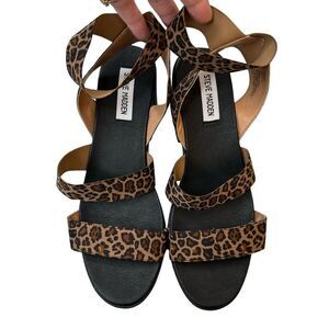 Steve Madden Soho lug  cheetah platform sandals Sz 9.5